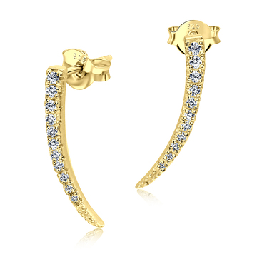 Gold Plated CZ Silver Stud Earrings STS-2234-GP